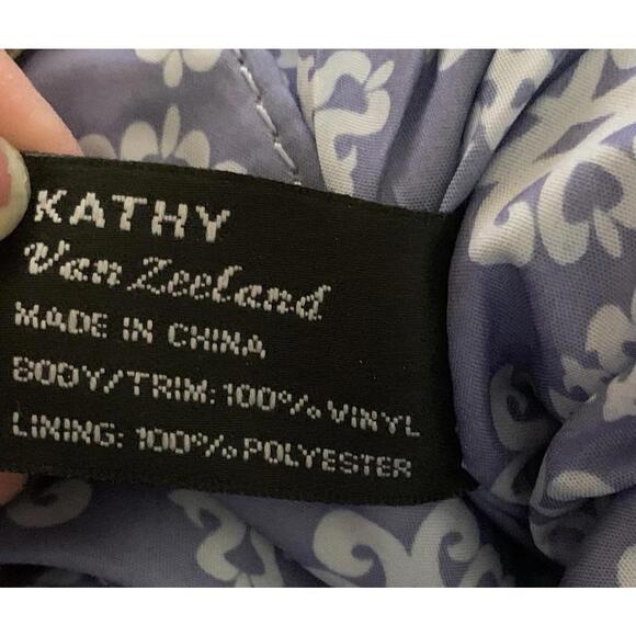 Y2K Kathy Van Zeeland Silver Gray Shoulder Bag Blue Interior Stones - Picture 8 of 11